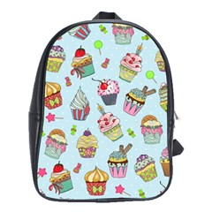 Cupcake Doodle Pattern School Bag (large) by Sobalvarro