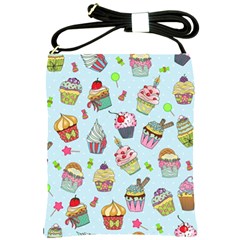 Cupcake Doodle Pattern Shoulder Sling Bag by Sobalvarro