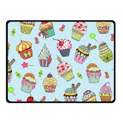 Cupcake Doodle Pattern Fleece Blanket (small) by Sobalvarro