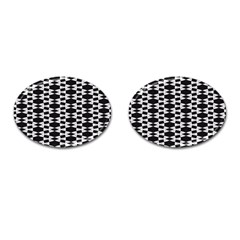 Black And White Triangles Cufflinks (oval) by Sparkle