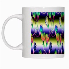 Shiny Flowers White Mugs