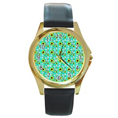 Hawaii Ghost Aqua Round Gold Metal Watch by snowwhitegirl