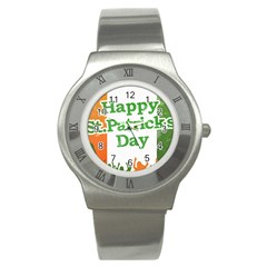 Happy St Patricks Day Design Stainless Steel Watch by dflcprintsclothing