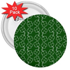 St Patricks Day 3  Buttons (10 Pack)  by Valentinaart