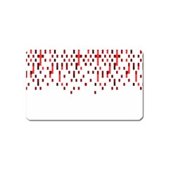 Red And White Matrix Patterned Design Magnet (name Card) by dflcprintsclothing