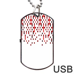 Red And White Matrix Patterned Design Dog Tag Usb Flash (two Sides) by dflcprintsclothing