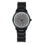 Black And White Triangles Stainless Steel Round Watch Front