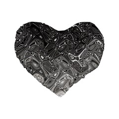 Grey Glow Cartisia Standard 16  Premium Heart Shape Cushions