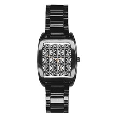 Mandala Pattern Stainless Steel Barrel Watch by Sparkle