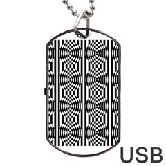 Optical Illusion Dog Tag Usb Flash (one Side) by Sparkle