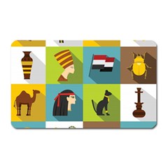 Egypt Travel Items Icons Set Flat Style Magnet (rectangular) by Wegoenart