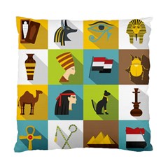 Egypt Travel Items Icons Set Flat Style Standard Cushion Case (two Sides) by Wegoenart