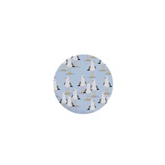 Cute Seagulls Seamless Pattern Light Blue Background 1  Mini Buttons