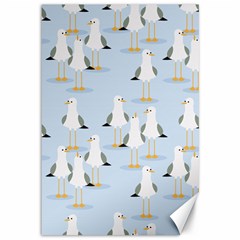 Cute Seagulls Seamless Pattern Light Blue Background Canvas 12  x 18 