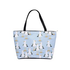 Cute Seagulls Seamless Pattern Light Blue Background Classic Shoulder Handbag
