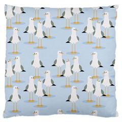 Cute Seagulls Seamless Pattern Light Blue Background Large Flano Cushion Case (one Side) by Wegoenart