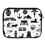 Dark Seamless Pattern Symbols Landmarks Signs Egypt Apple iPad 2/3/4 Zipper Cases Front