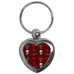 Tattoo Old School Background Pattern Key Chain (heart) by Wegoenart