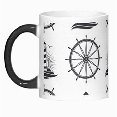 Marine Nautical Seamless Pattern With Vintage Lighthouse Wheel Morph Mugs by Wegoenart