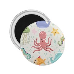 Underwater Seamless Pattern Light Background Funny 2.25  Magnets