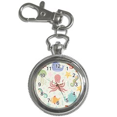 Underwater Seamless Pattern Light Background Funny Key Chain Watches