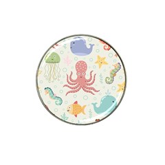 Underwater Seamless Pattern Light Background Funny Hat Clip Ball Marker (10 pack)