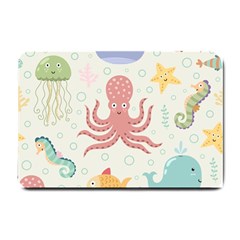 Underwater Seamless Pattern Light Background Funny Small Doormat 