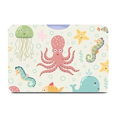 Underwater Seamless Pattern Light Background Funny Plate Mats