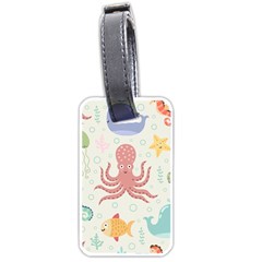 Underwater Seamless Pattern Light Background Funny Luggage Tag (one side)