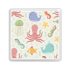 Underwater Seamless Pattern Light Background Funny Memory Card Reader (Square)