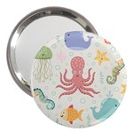 Underwater Seamless Pattern Light Background Funny 3  Handbag Mirrors Front