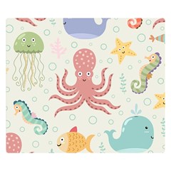 Underwater Seamless Pattern Light Background Funny Double Sided Flano Blanket (Small) 