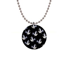 Crane Pattern 1  Button Necklace by Wegoenart