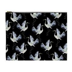 Crane Pattern Cosmetic Bag (XL)