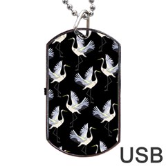 Crane Pattern Dog Tag USB Flash (One Side)