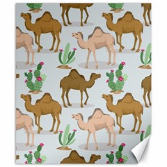 Camels Cactus Desert Pattern Canvas 8  X 10  by Wegoenart