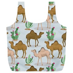 Camels Cactus Desert Pattern Full Print Recycle Bag (xl) by Wegoenart