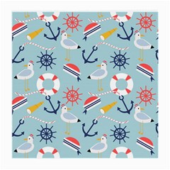 Nautical Marine Symbols Seamless Pattern Medium Glasses Cloth by Wegoenart