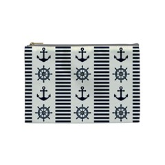 Nautical Seamless Pattern Vector Illustration Cosmetic Bag (medium) by Wegoenart