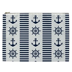 Nautical Seamless Pattern Vector Illustration Cosmetic Bag (xxl) by Wegoenart