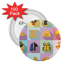 Egypt Icons Set Flat Style 2.25  Buttons (100 pack) 