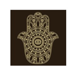 Hamsa Hand Drawn Symbol With Flower Decorative Pattern Small Satin Scarf (square) by Wegoenart
