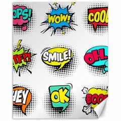 Set Colorful Comic Speech Bubbles Canvas 16  X 20  by Wegoenart