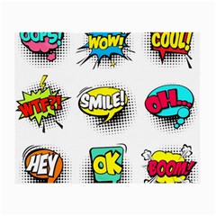 Set Colorful Comic Speech Bubbles Small Glasses Cloth (2 Sides) by Wegoenart