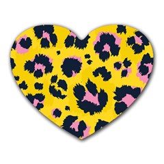 Leopard Print Seamless Pattern Heart Mousepads by Wegoenart