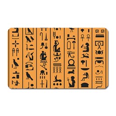 Egyptian Hieroglyphs Ancient Egypt Letters Papyrus Background Vector Old Egyptian Hieroglyph Writing Magnet (rectangular) by Wegoenart