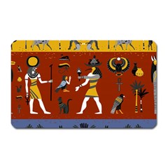 Ancient Egyptian Religion Seamless Pattern Magnet (rectangular) by Wegoenart