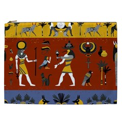 Ancient Egyptian Religion Seamless Pattern Cosmetic Bag (xxl) by Wegoenart