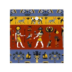 Ancient Egyptian Religion Seamless Pattern Small Satin Scarf (square) by Wegoenart