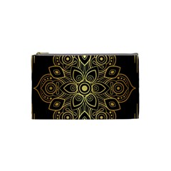 Luxury Golden Mandala Background Cosmetic Bag (small) by Wegoenart